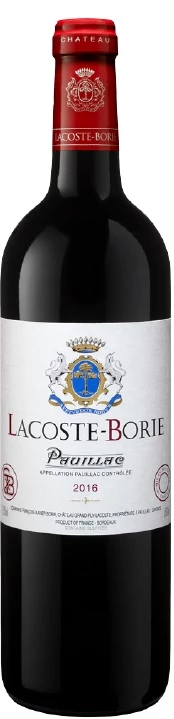 Vin Rouge Pauillac 13,5% 75cl - LACOSTE -BORIE