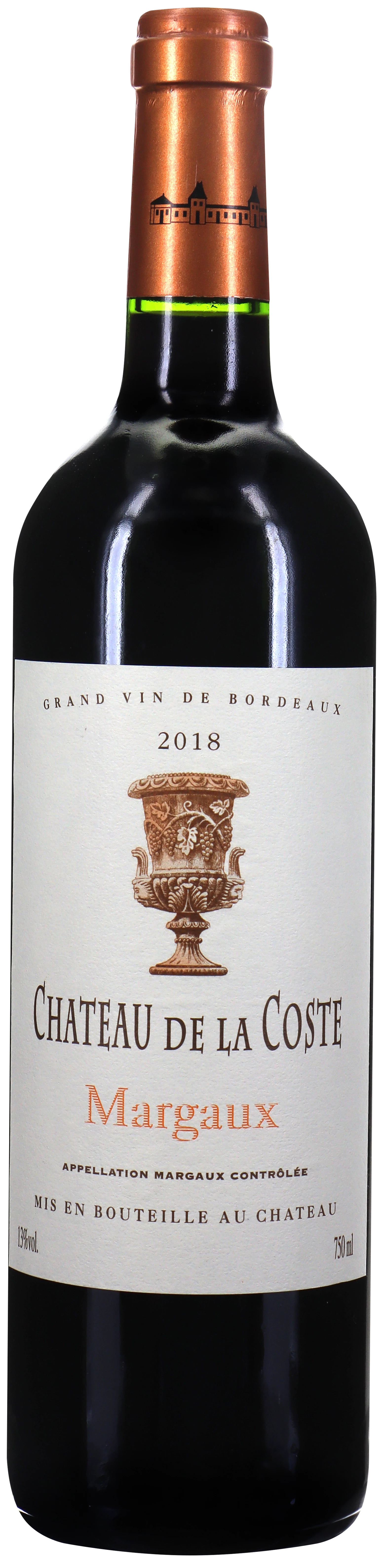 Grand Vin de Bordeaux Margaux 2018 13% 75cl - CHÂTEAU DE LA COSTE