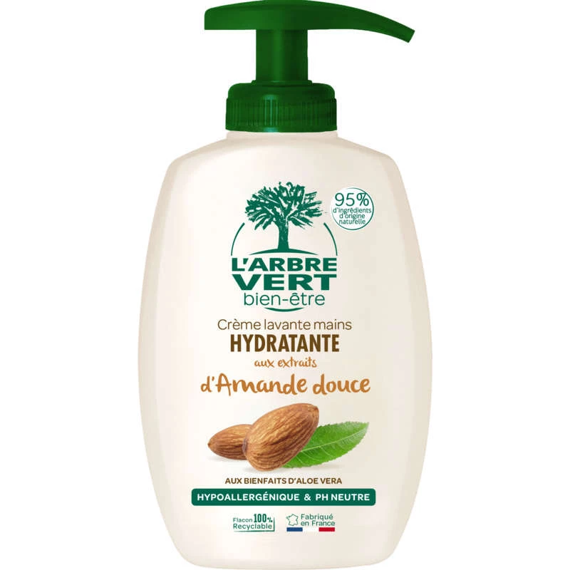 Sweet almond hand wash cream 300ml - L'ARBRE VERT