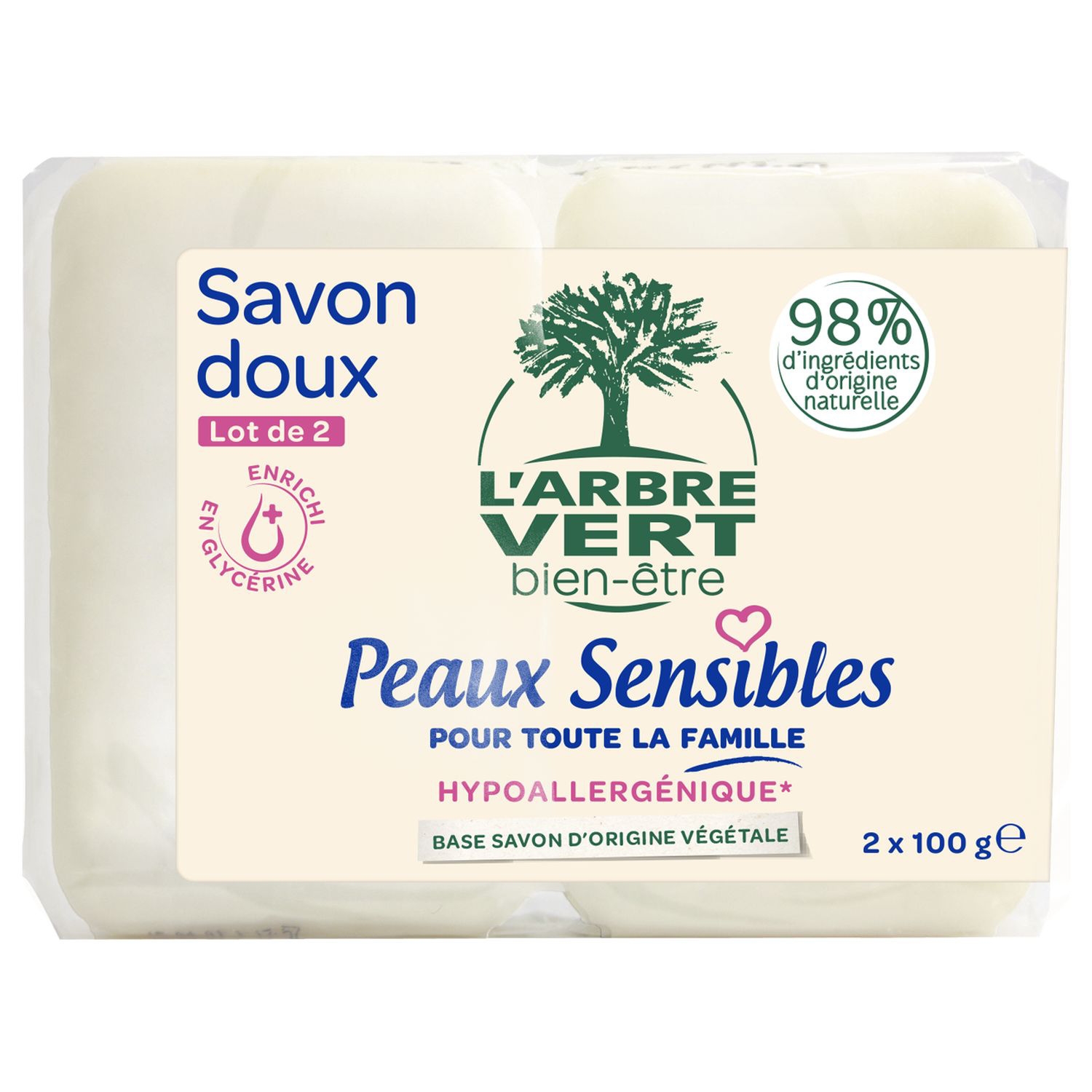 Savon Solide Peaux Sensibles 1 kg - L'ARBRE VERT