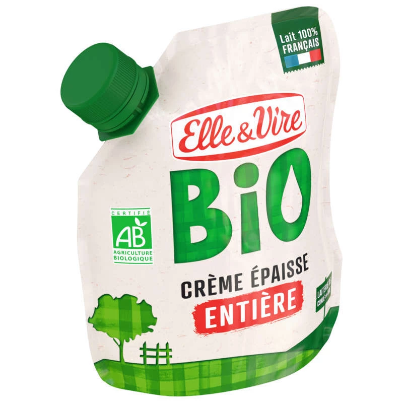 Crème Epaisse Entière Bio, 30%, 33cl - ELLE & VIRE