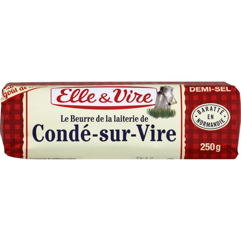 Traditional Condé Sur Vire Semi-Salted Butter 250g - ELLE & VIRE