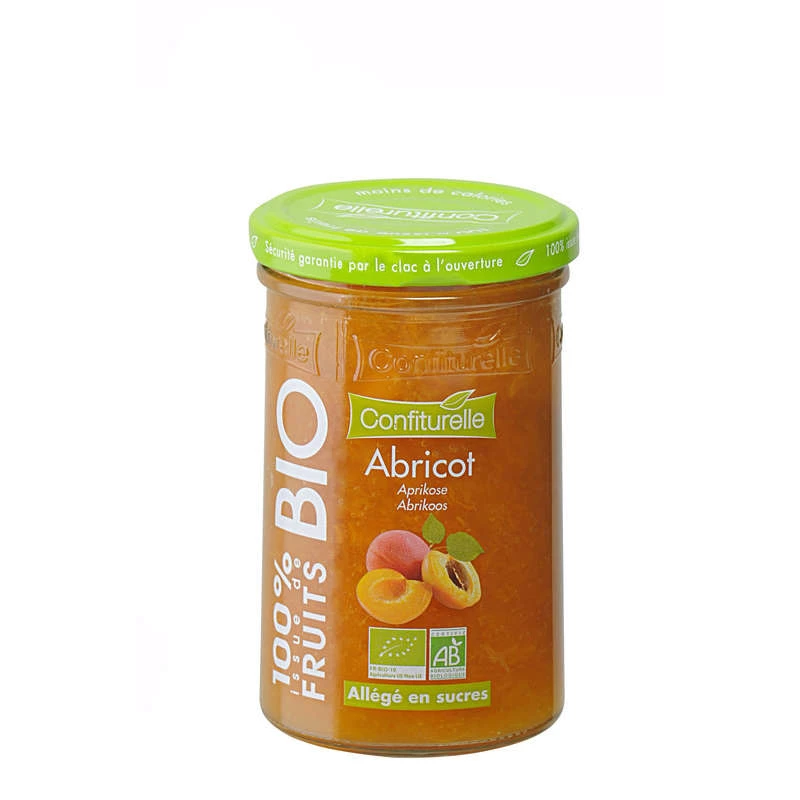 Biologische abrikozenjam 100% van fruit 290g - CONFITURELLE