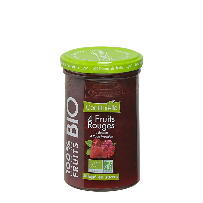 Confiture 4 fruits rouges 290g - CONFITURELLE