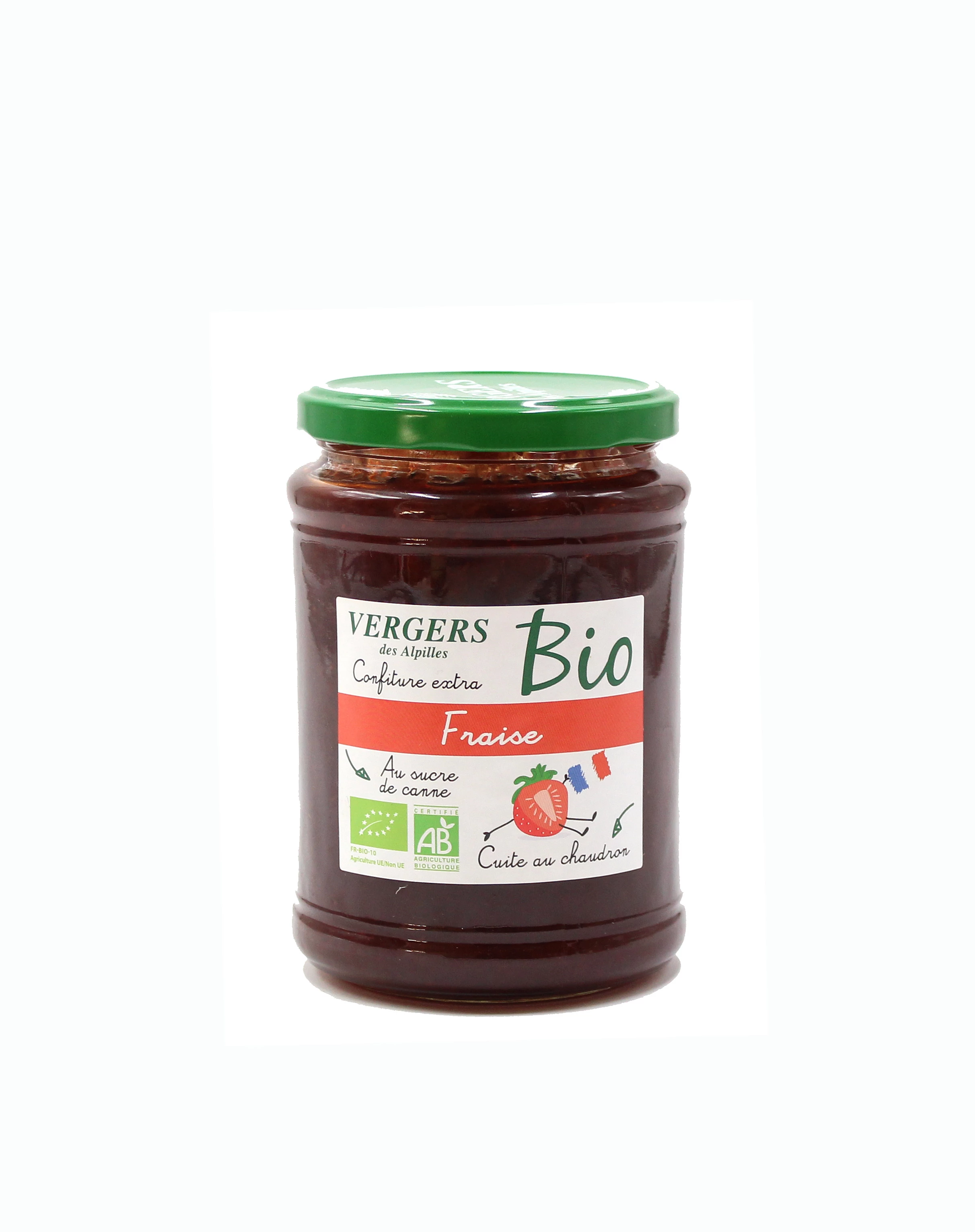 Confiture Bio fraise 750g - VERGERS DES ALPILLES