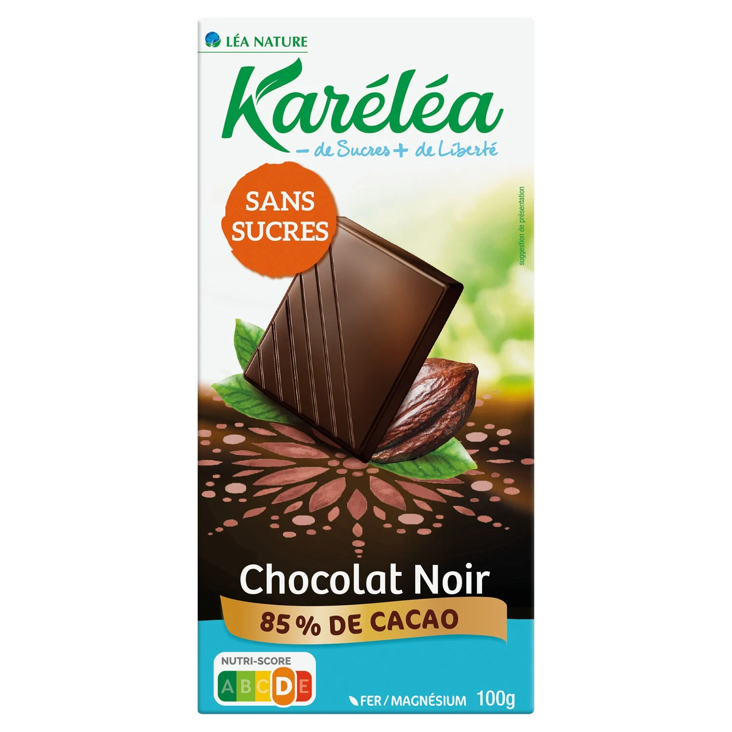 Dark Chocolate S/sugars 100g - Karelea