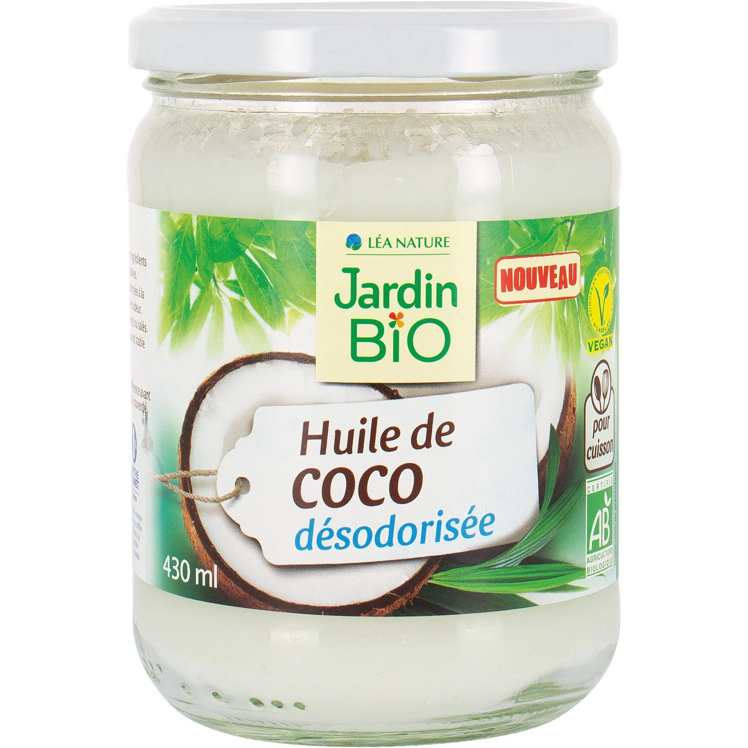 430ml organic coconut oil - Jardin Bio Etic