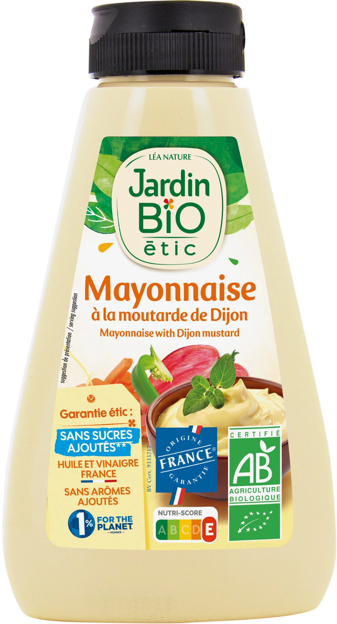 Mayonnaise à La Moutarde De Dijon Bio 315g -jardin Bio Etic