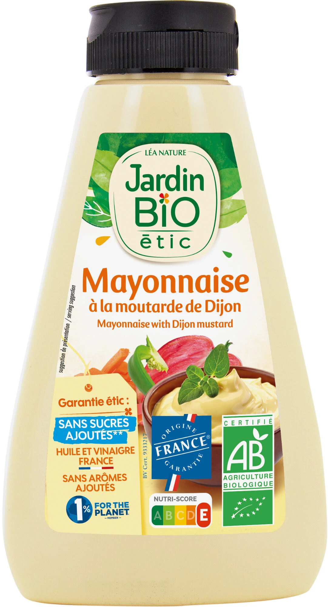 Mustard mayonnaise of Dijon organic 315g -Jardin organic etic