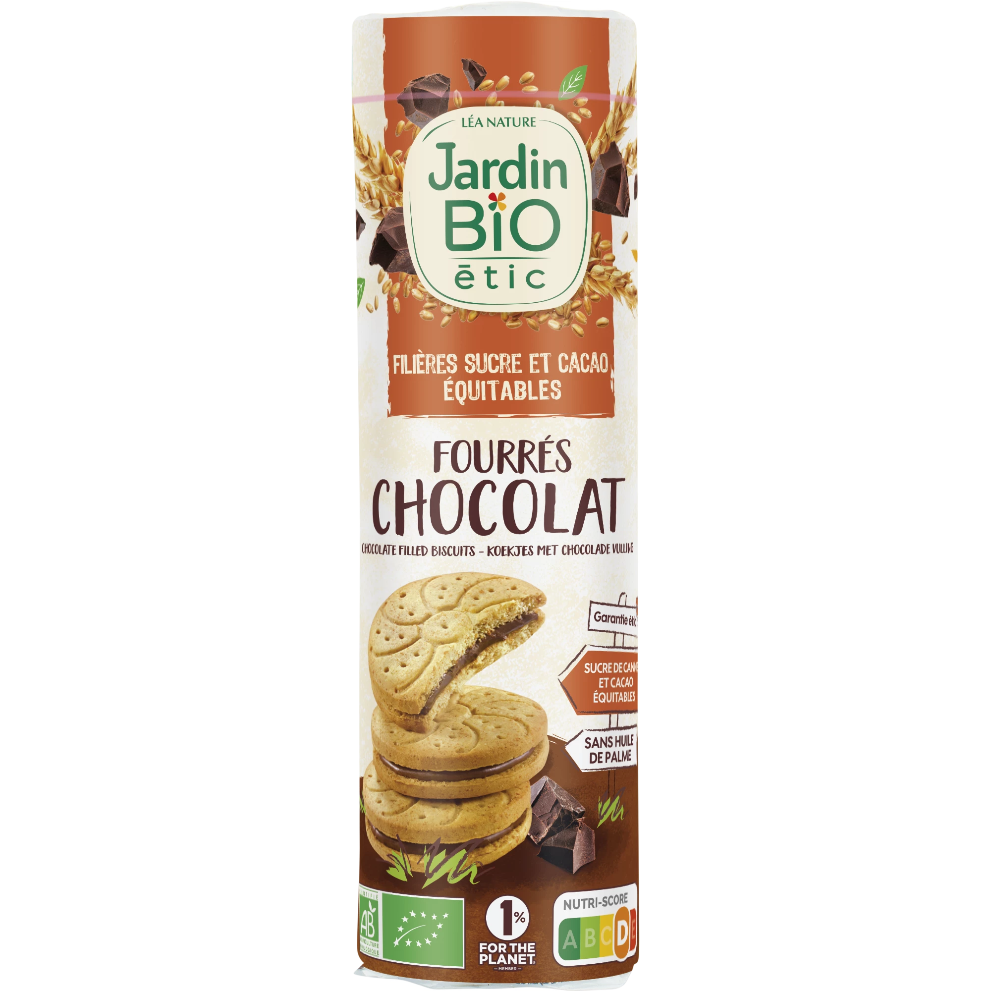 Biscuits fourrés chocolat, 300g, JARDIN Bio ETIC