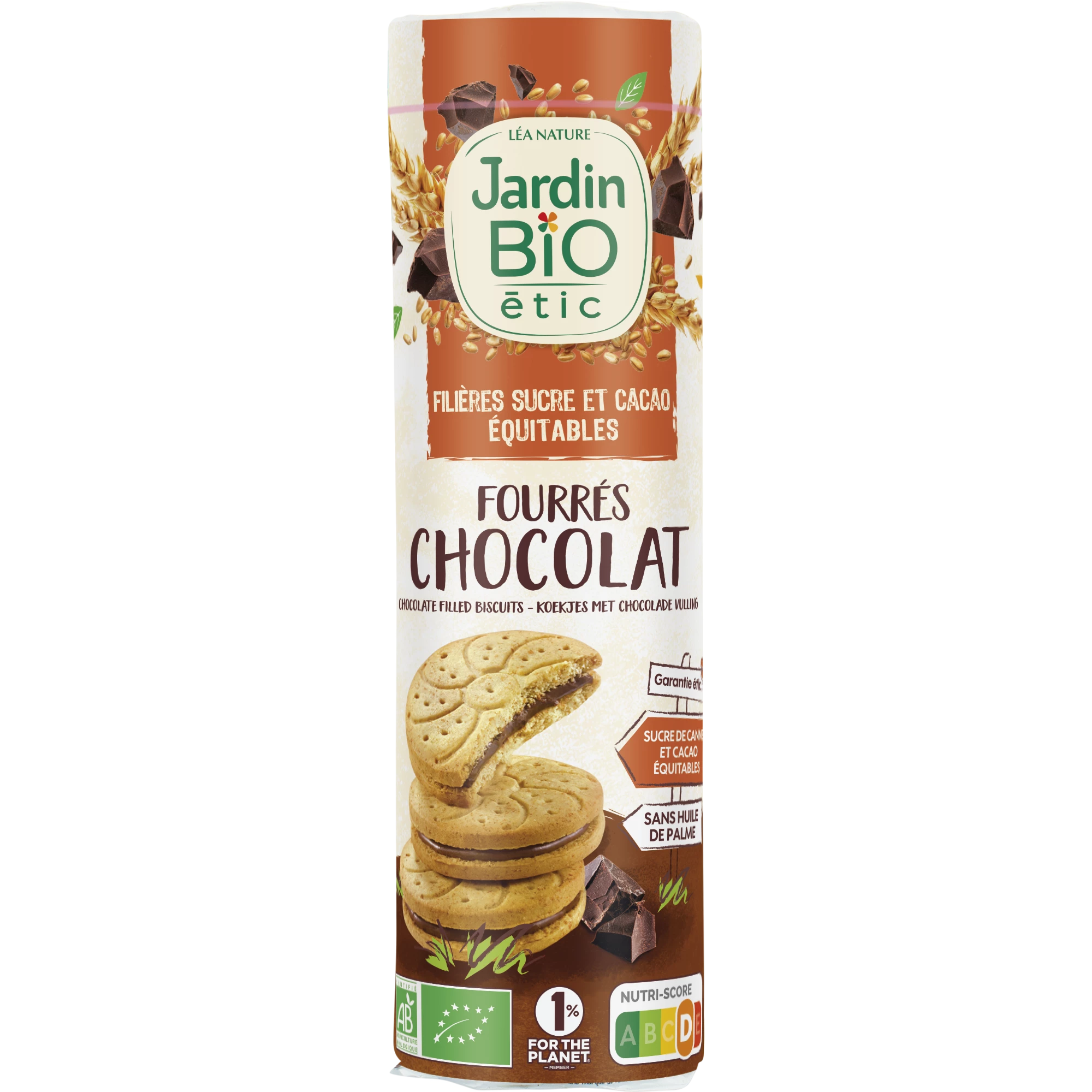 Galletas rellenas de chocolate, 300g, JARDIN Bio ETIC