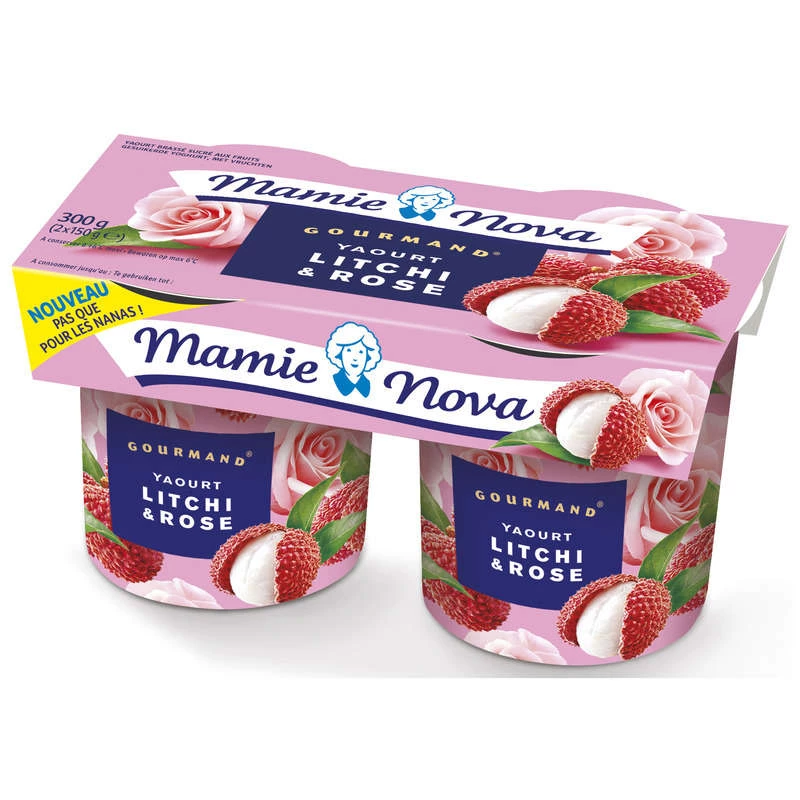 Mn Yaourt Litchi Rose 2x150g