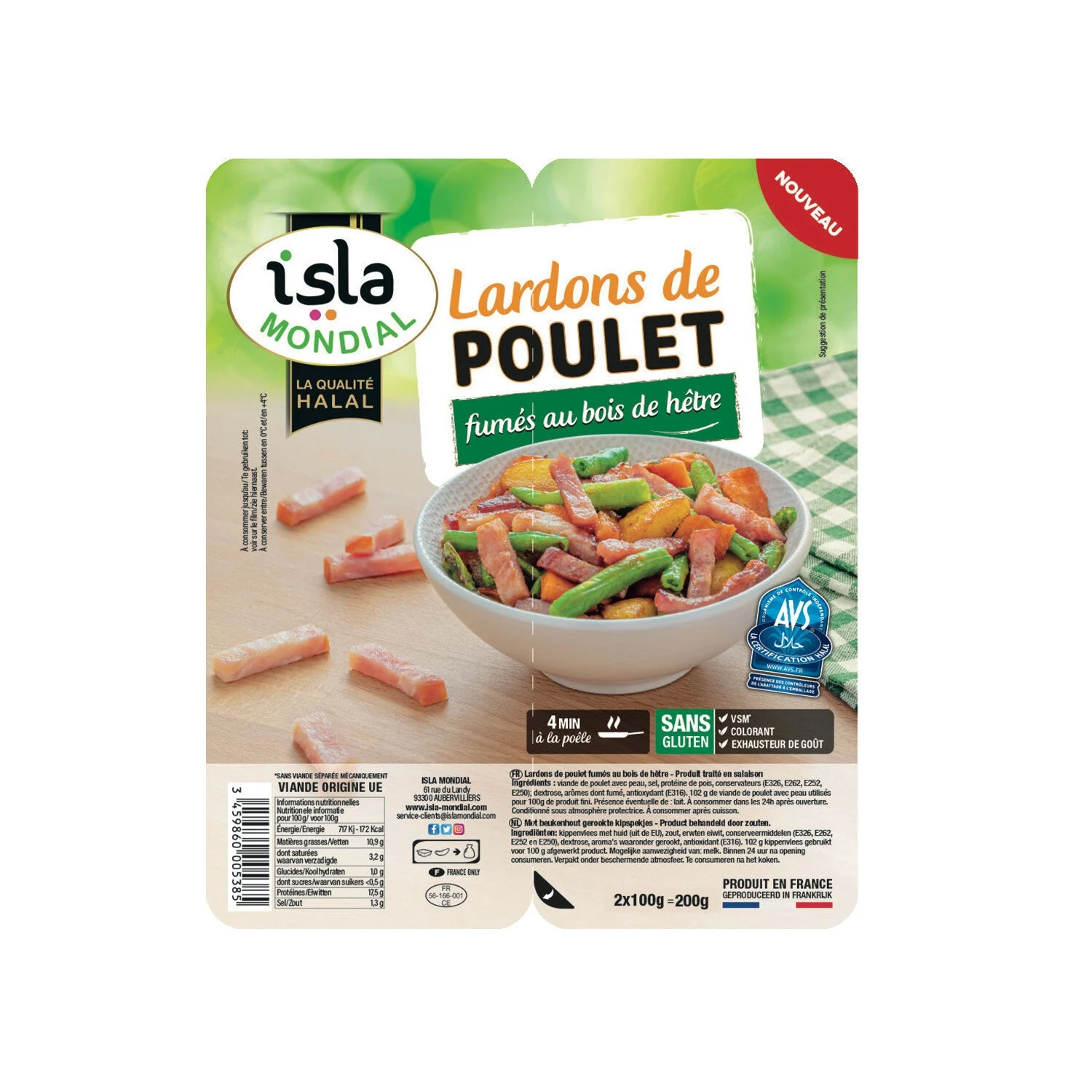 2x100g Lardon Chicken Islam