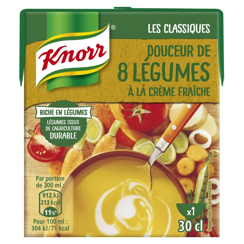 Soupe Douceur de 8 Légumes et Crème Fraîche, 300cl - KNORR