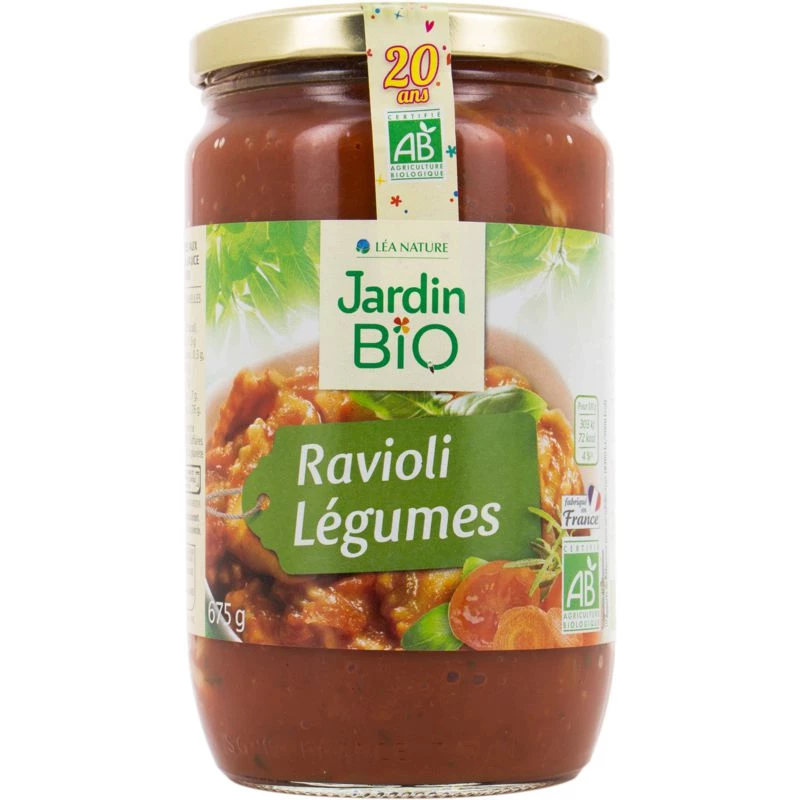 Ravioli légumes BIO 675g - JARDIN BIO