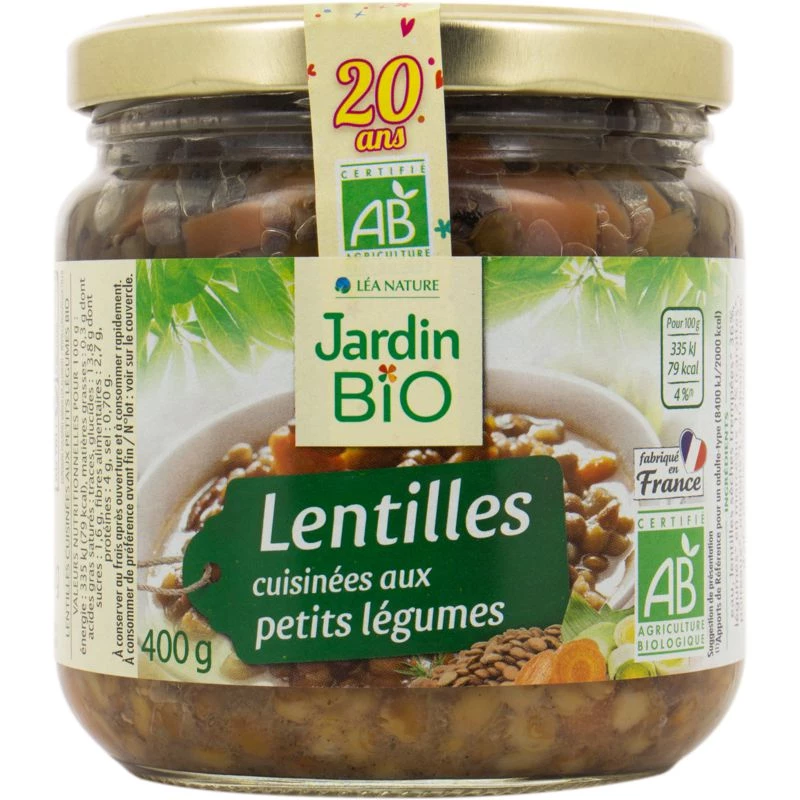 Lentils with organic vegetables 400g - JARDIN BIO
