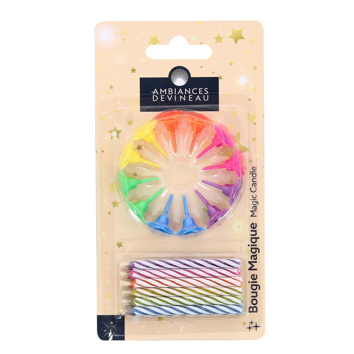 Bougies magiques arc-en-ciel x12 - DEVINEAU