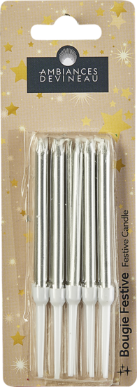 10 Bougies Ceremonie Argent