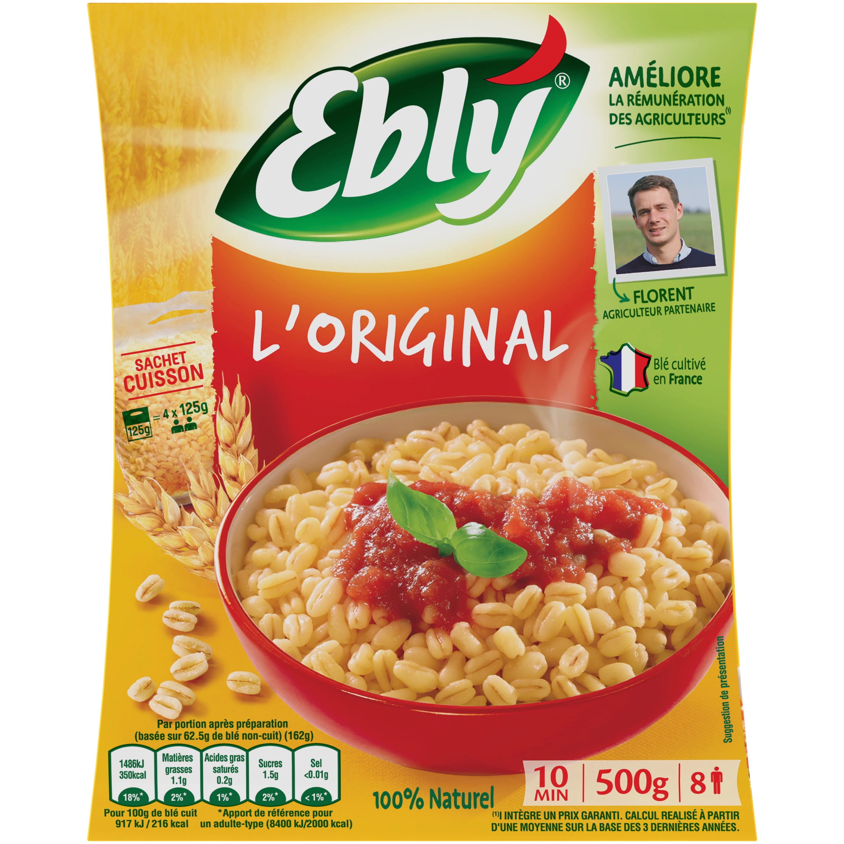 Blé Nature Cuisson Rapide, 500g  - EBLY