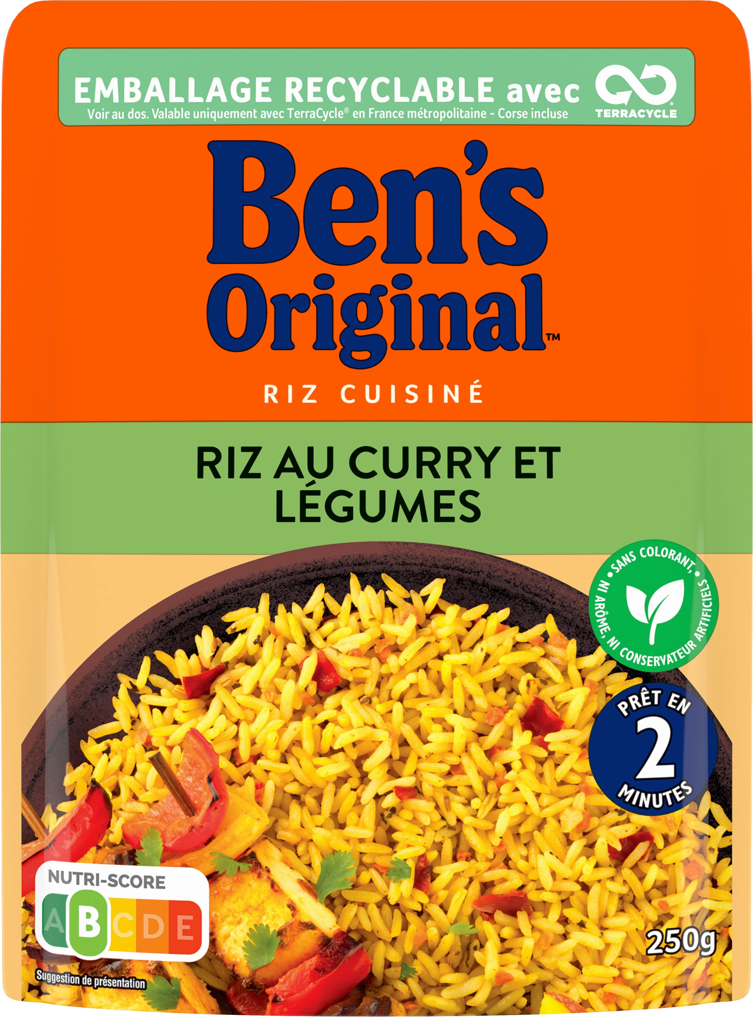 Riz au curry et légumes - Uncle Ben's - 250 g