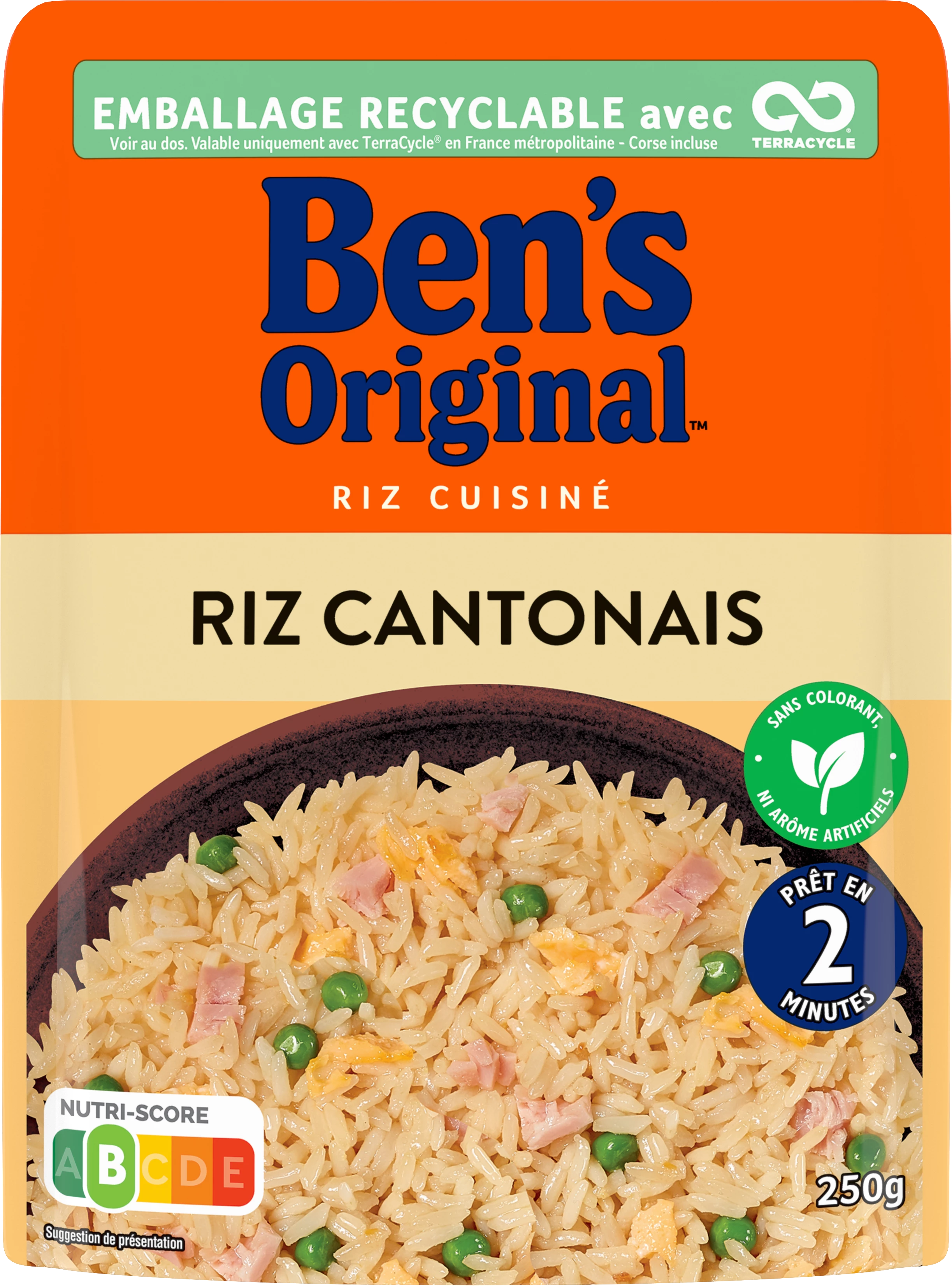 Riz Micro-ondes express Cantonais, 250g - BEN'S Original