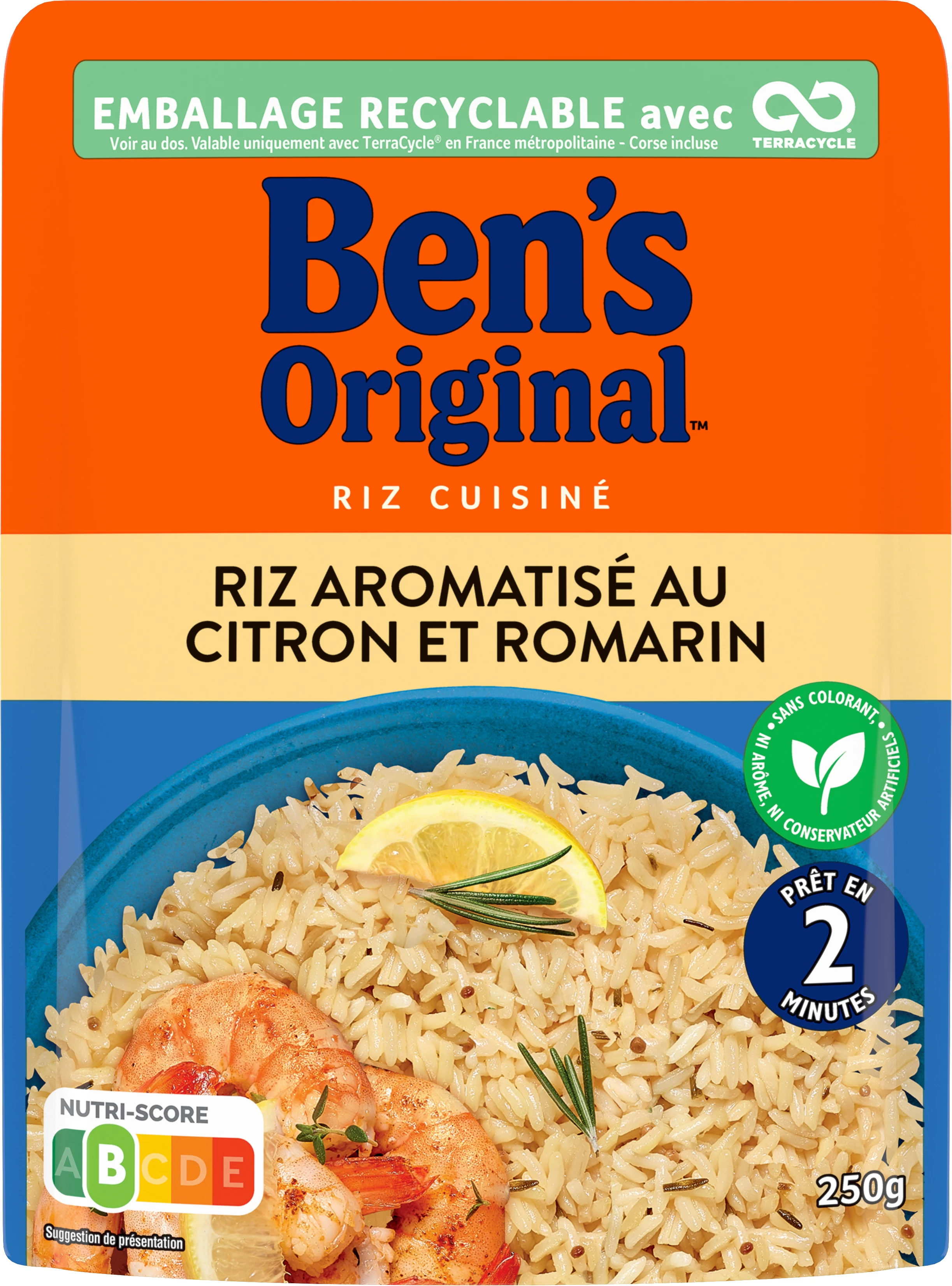 Riz Micro-ondes express Citron & romarin, 250g - BEN'S Original