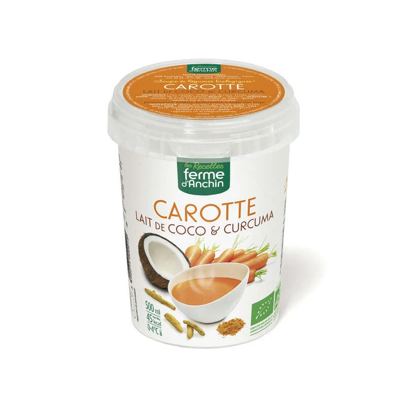 Sopa de Curcu de Coco con Leche de Zanahoria Ecológica