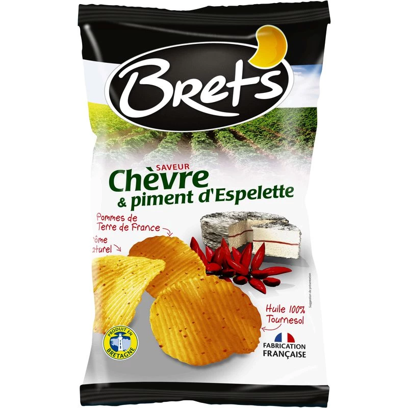 Queso de Cabra y Chips de Pimiento de Espelette, 125g - BRET'S