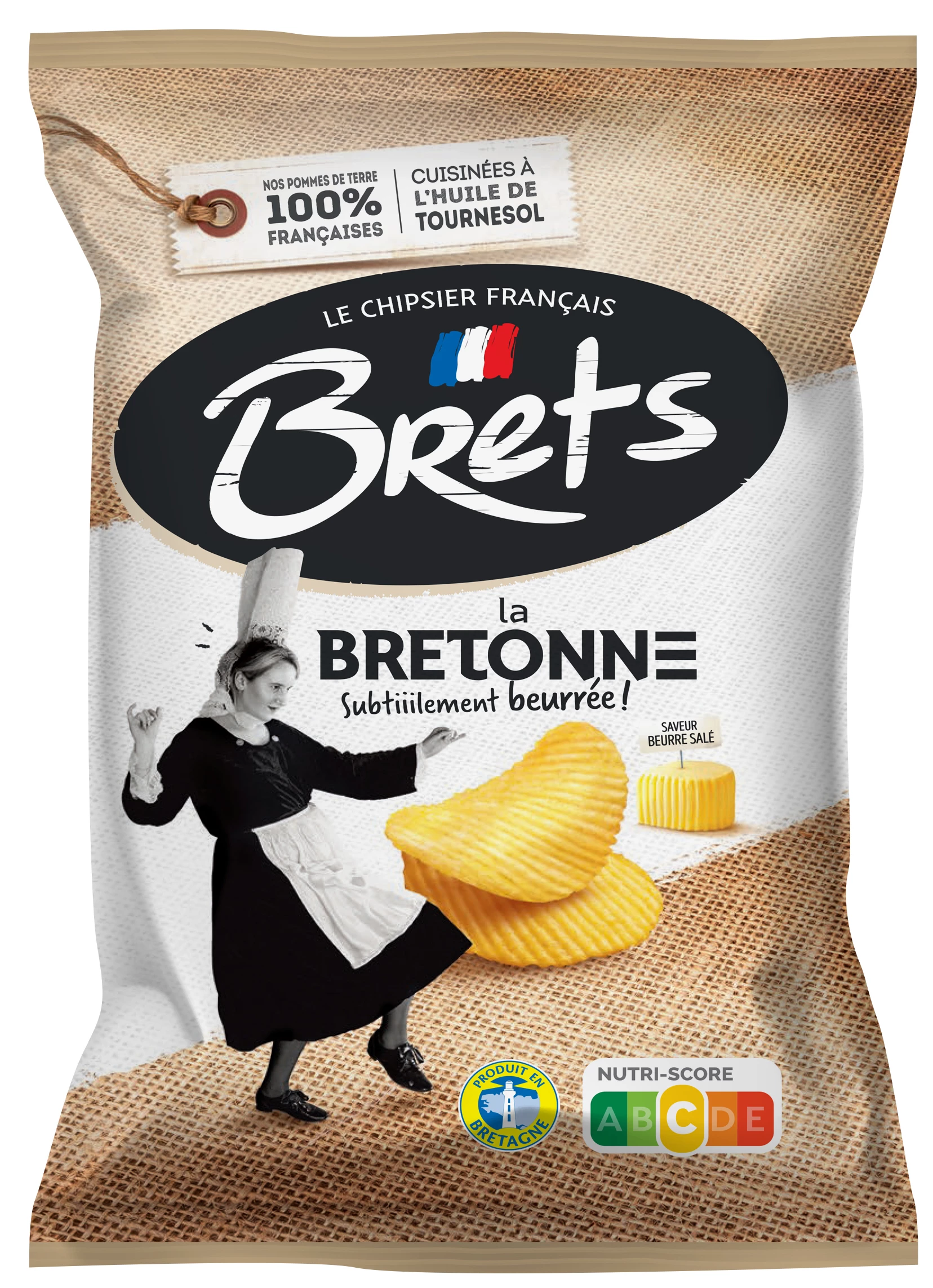 Batatas fritas sabor manteiga com sal, 125g - BRET'S