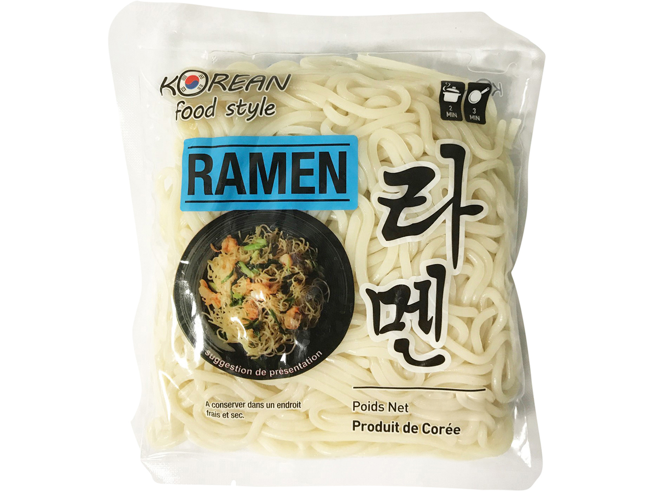 White Ramen Noodles 160gr - KOREAN FOOD STYLE