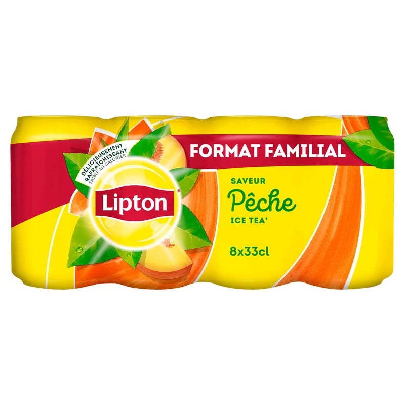 Ice Tea pêche en canette 8x33cl - LIPTON