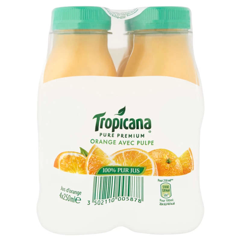 تروبيكانا لب برتقال 4×25 - TROPICANA