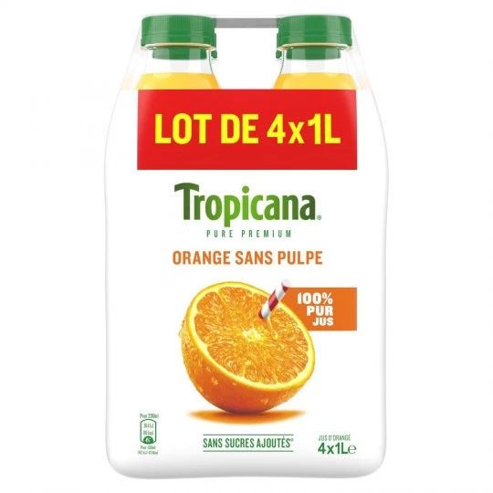 Orange juice pressed without pure pulp 4x1l juice - TROPICANA