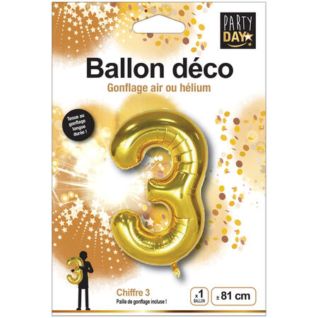 Ballon Deco Or Chiffre 3