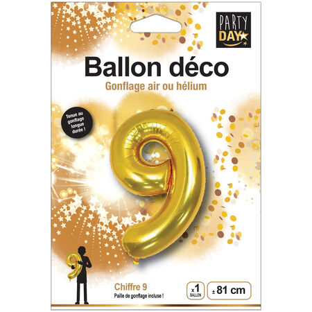 Ballon Deco Or Chiffre 9