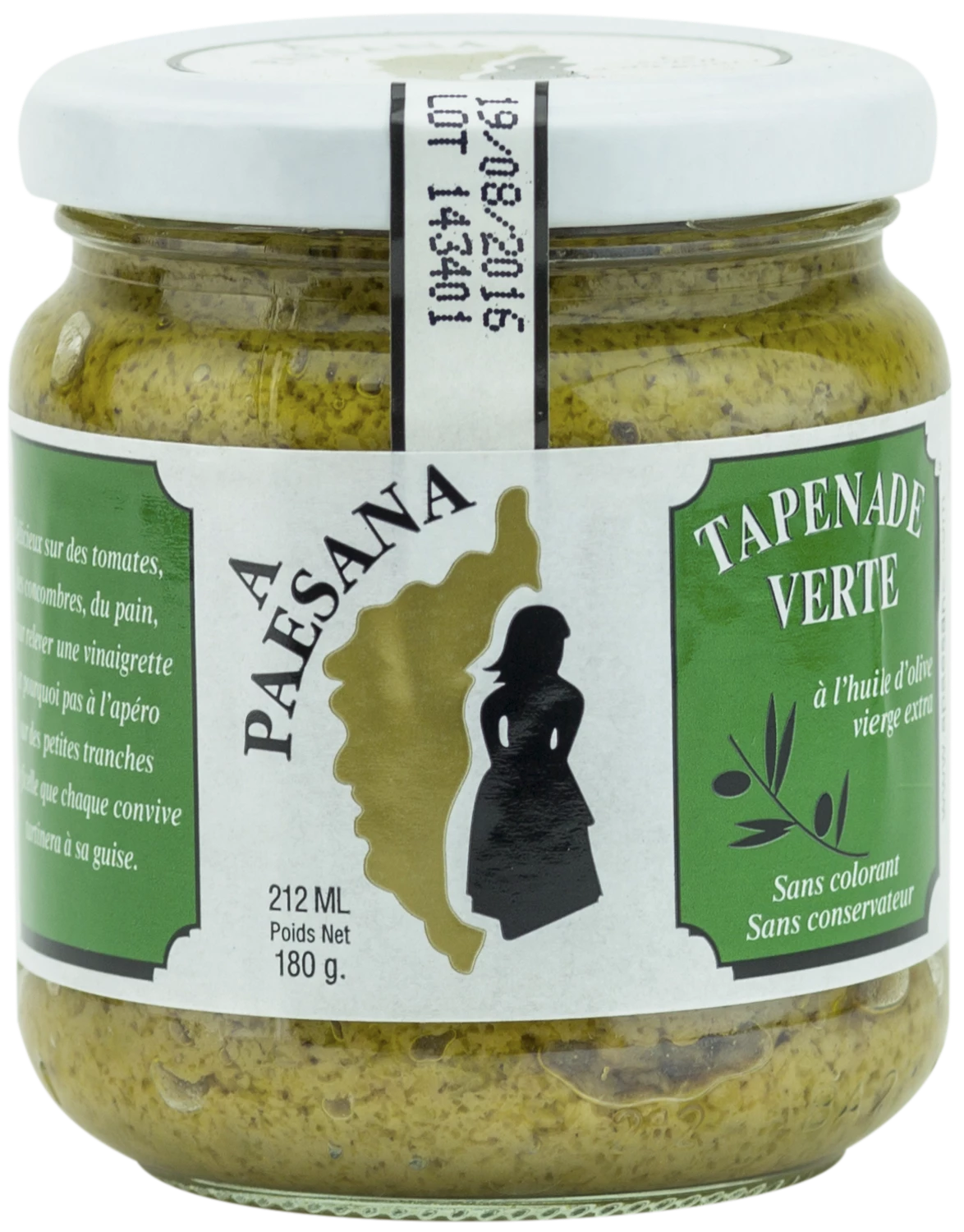 Green Olive Tapenade, 180g - A PAESANA