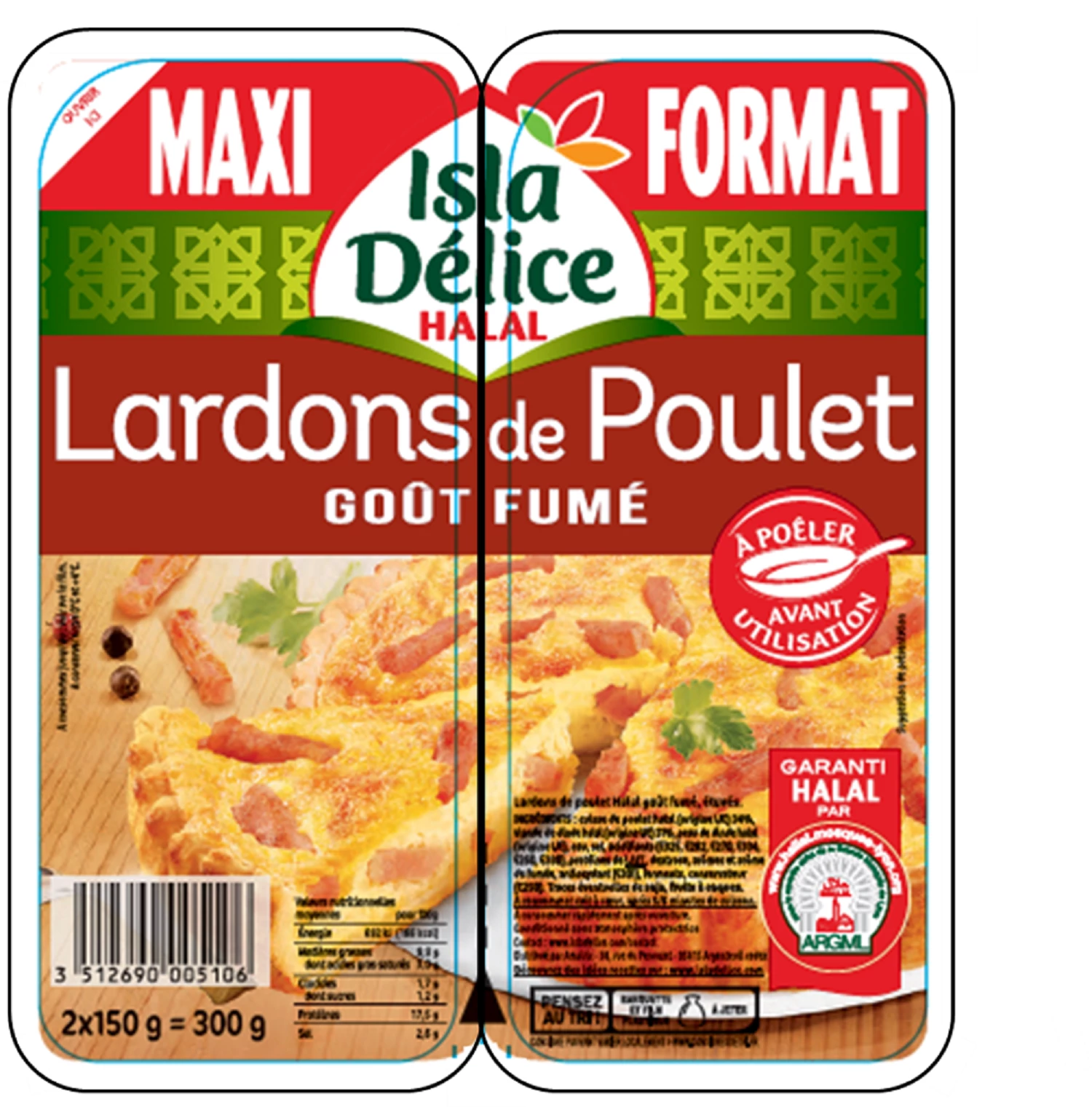 Lardons Poulet Fume 300g