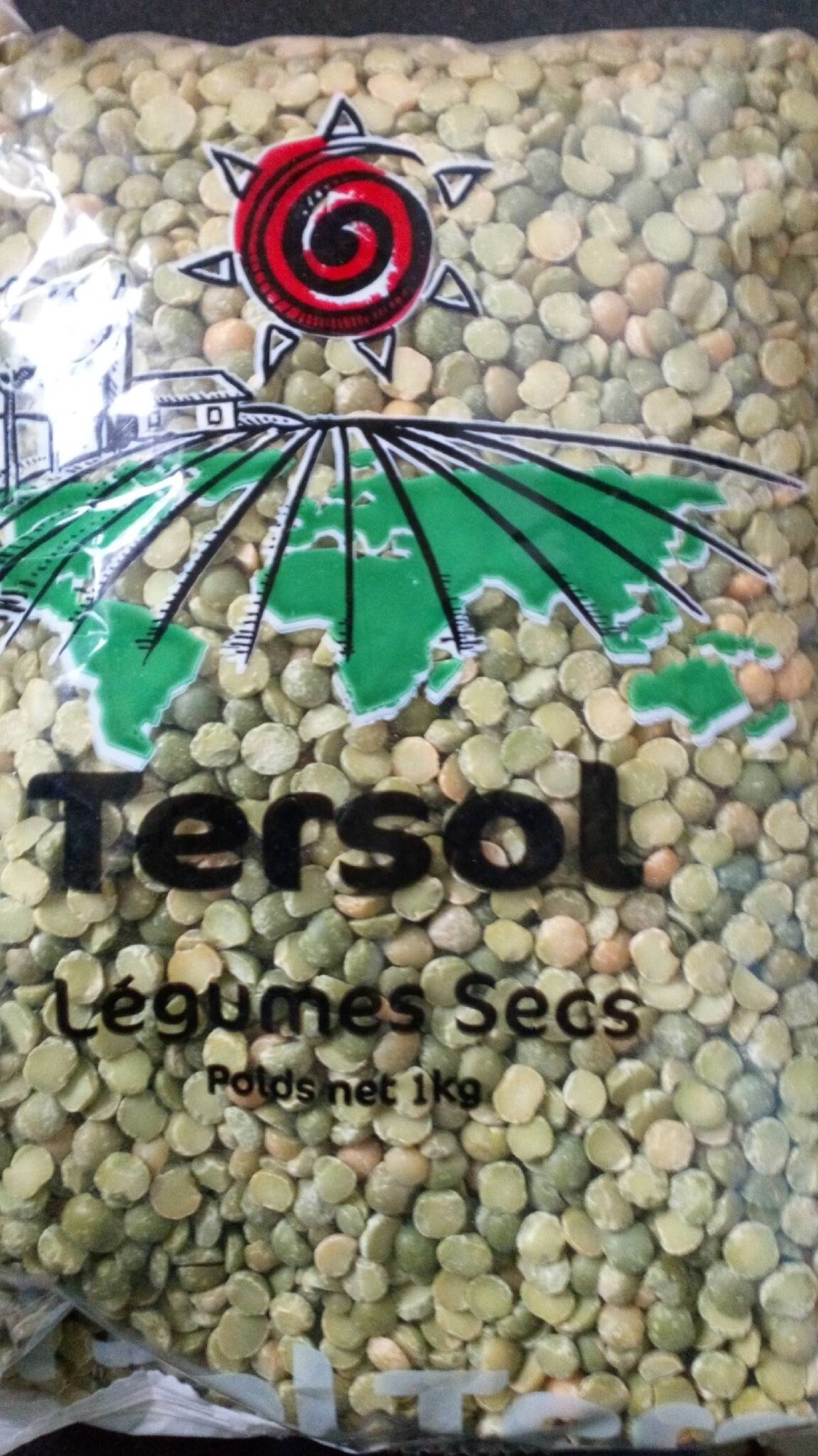 Pois Cassés Verts Import 1kg - Tersol