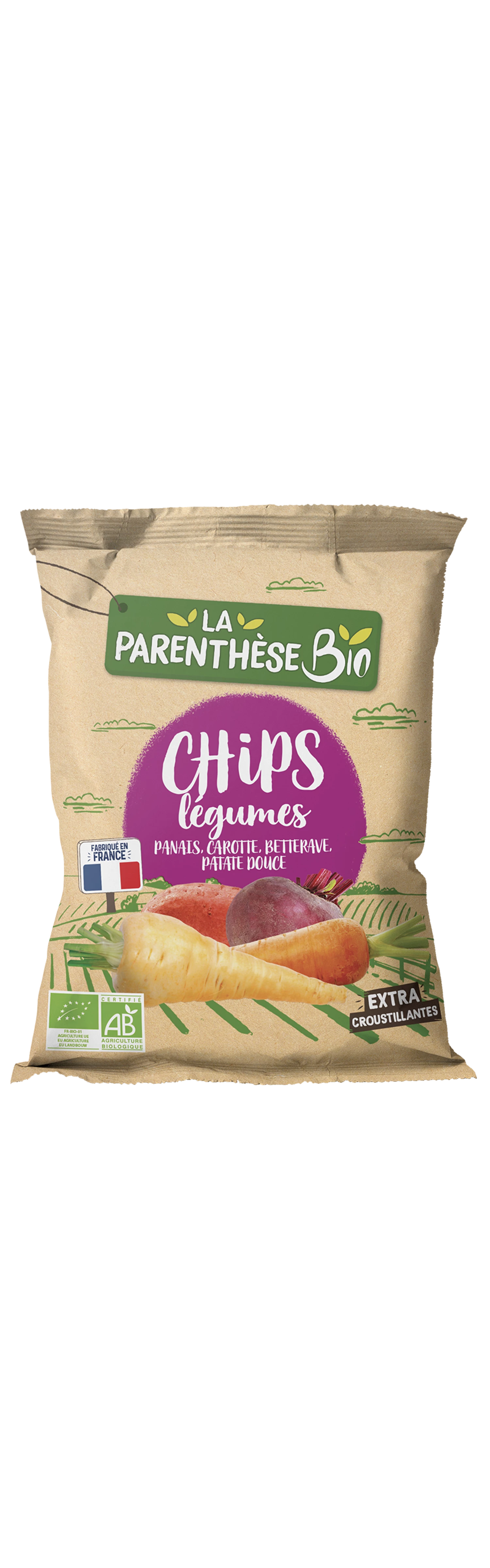 Organic 4 Vegetable Chips 75g Made In France - LA PARENTHÈSE BIO