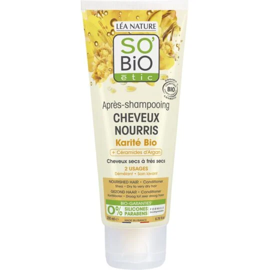 シアとアルガン セラミドを配合したコンディショナー ナリッシング オーガニック 200ml - So'bio Etic