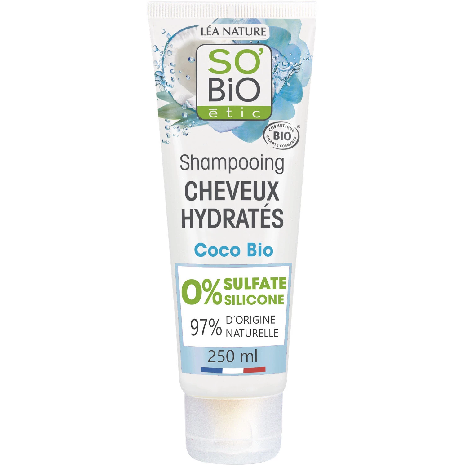 Shampoing Hydratant Ã L'Huile De Coco sans Sulfates 250ml - SO'BIO ETIC