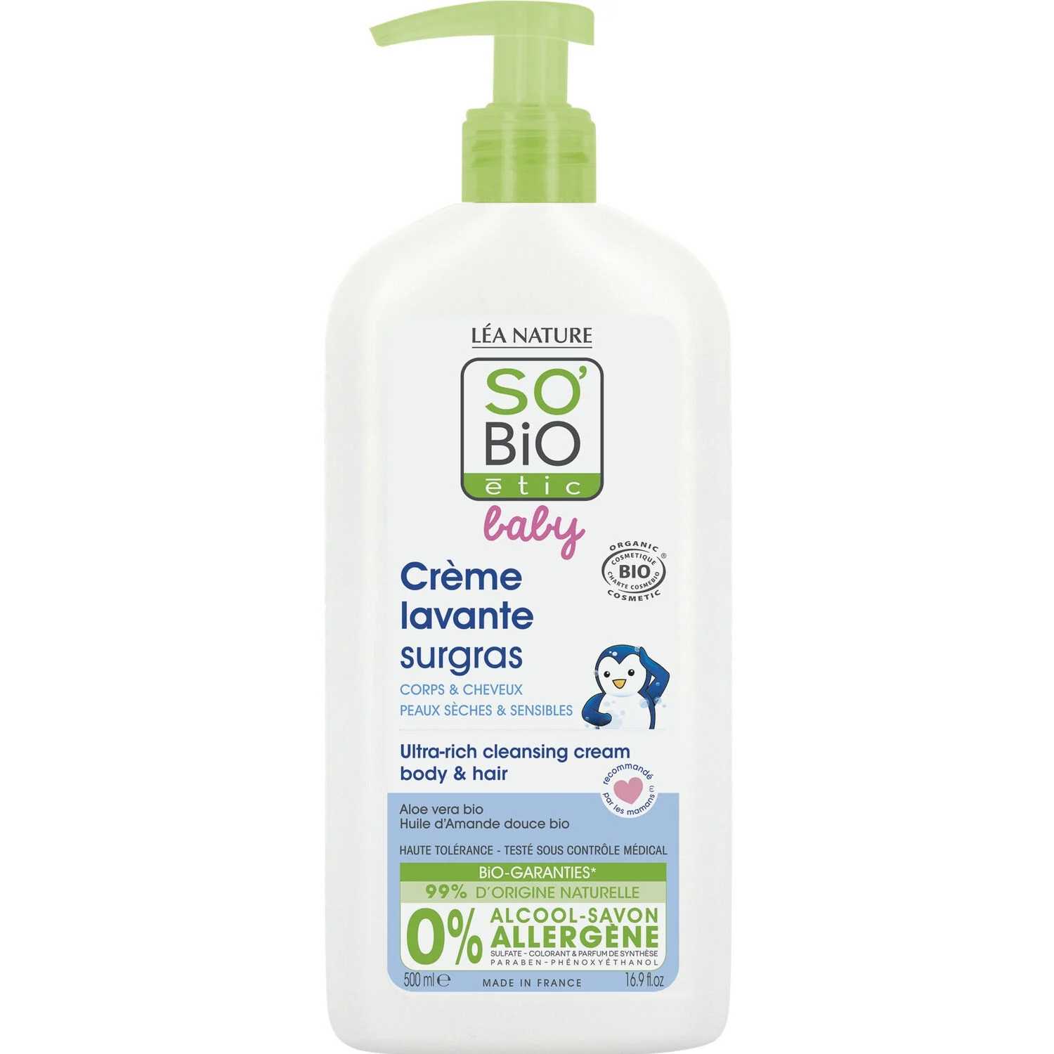 500ml Crm Lav Sgras So Bio Bb - Natessance