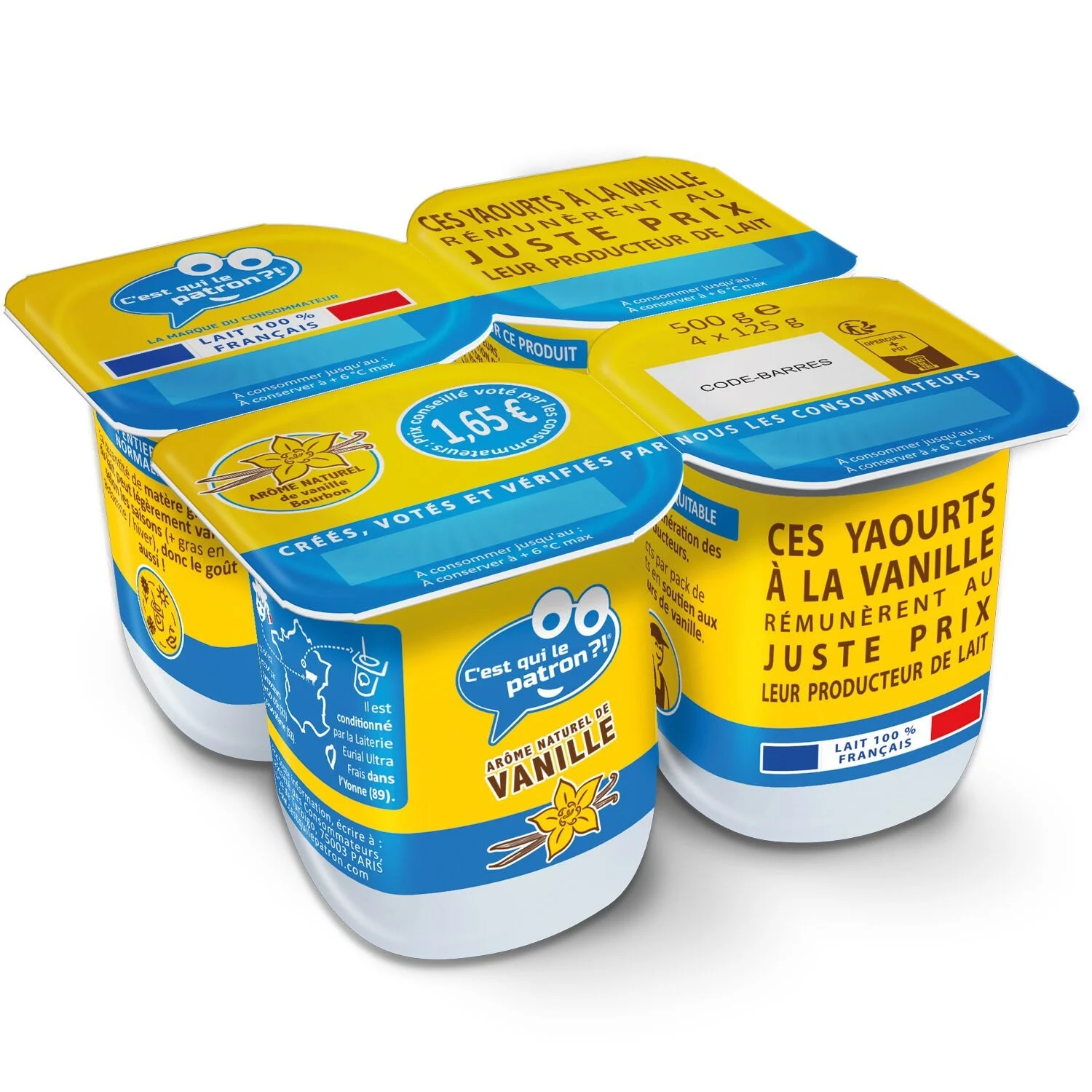 4x125g de yogur de vainilla cqlp