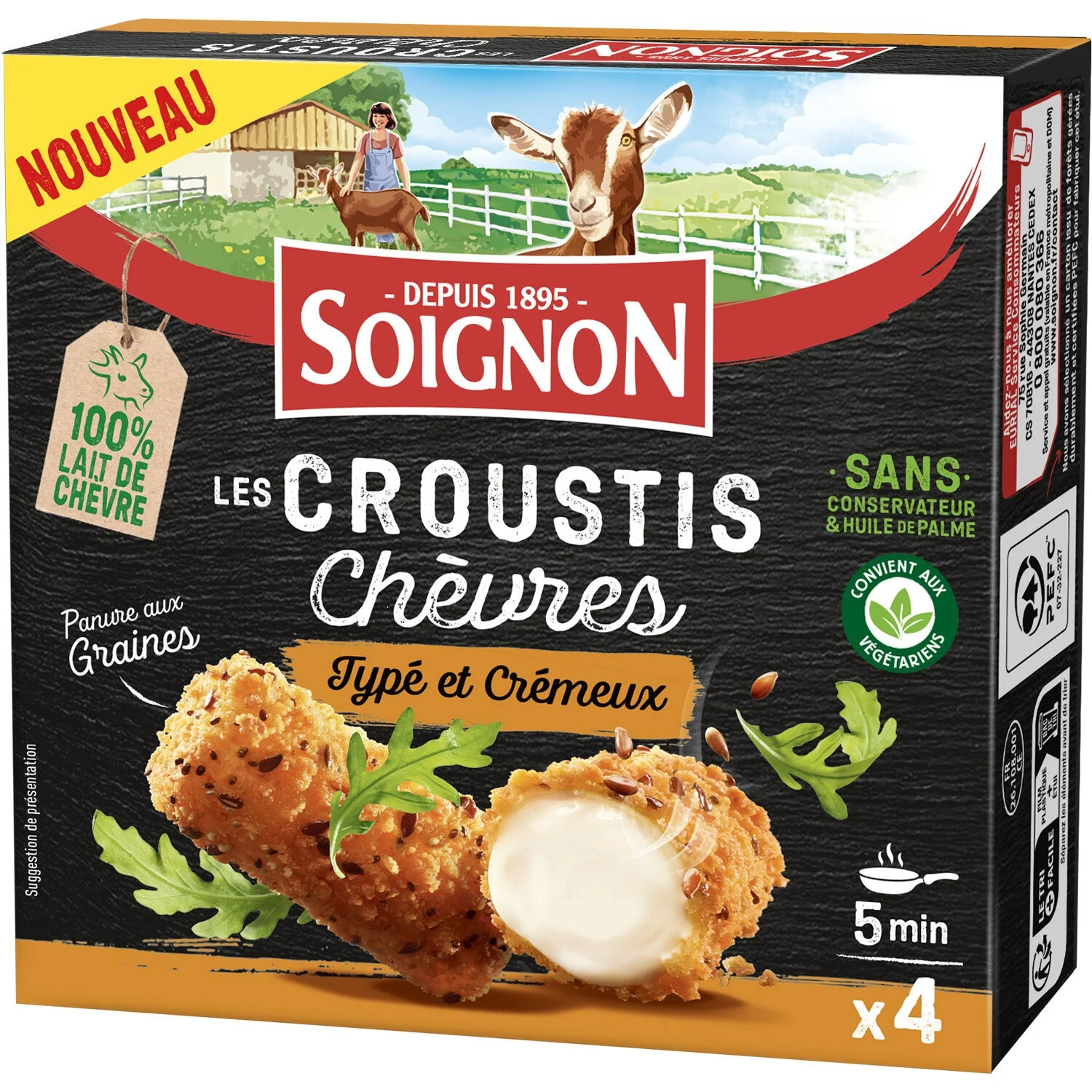 Crostis escriben y cremosas cabras x4 - Soignon