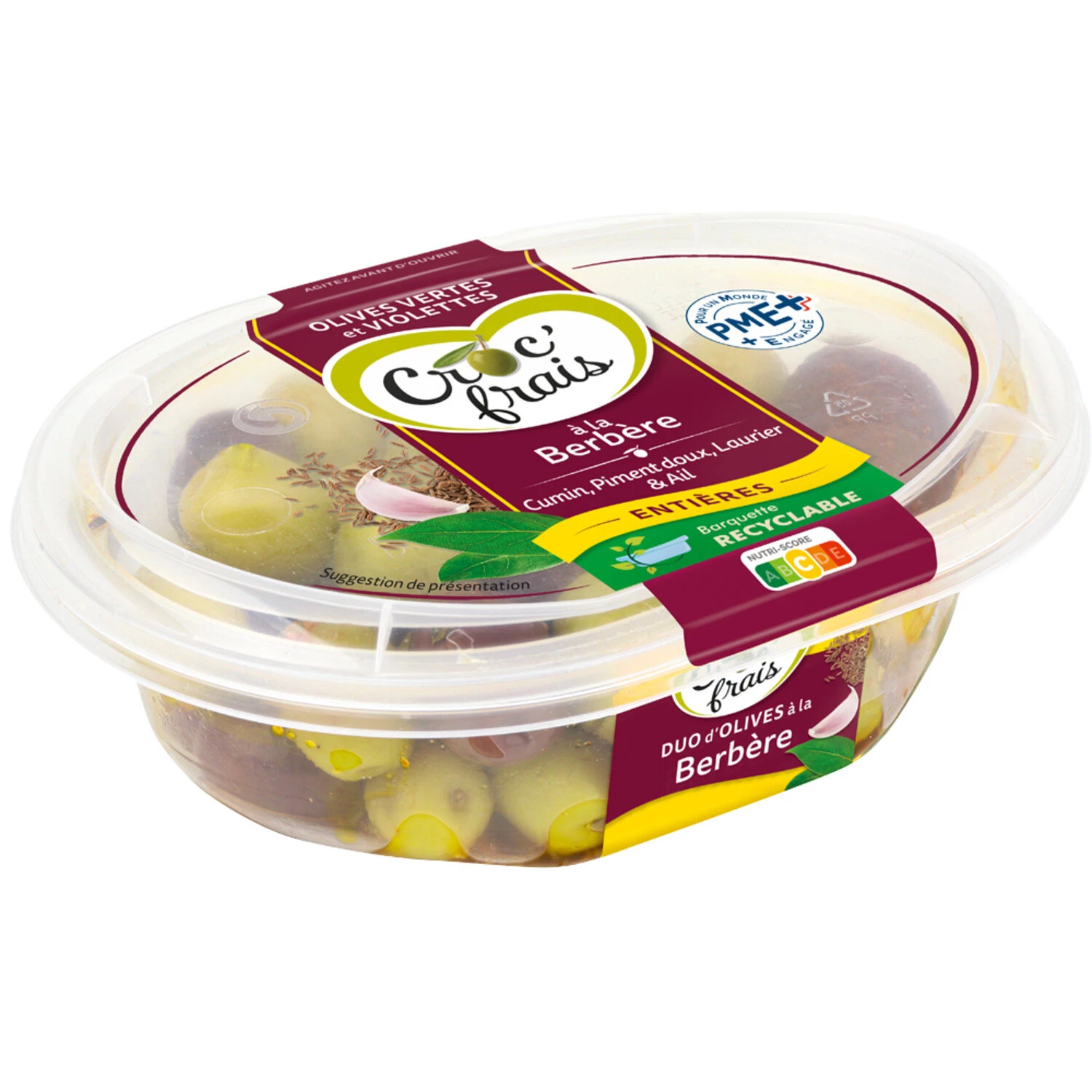 Berber Style Green and Violet Olives 250g - Croc'frais