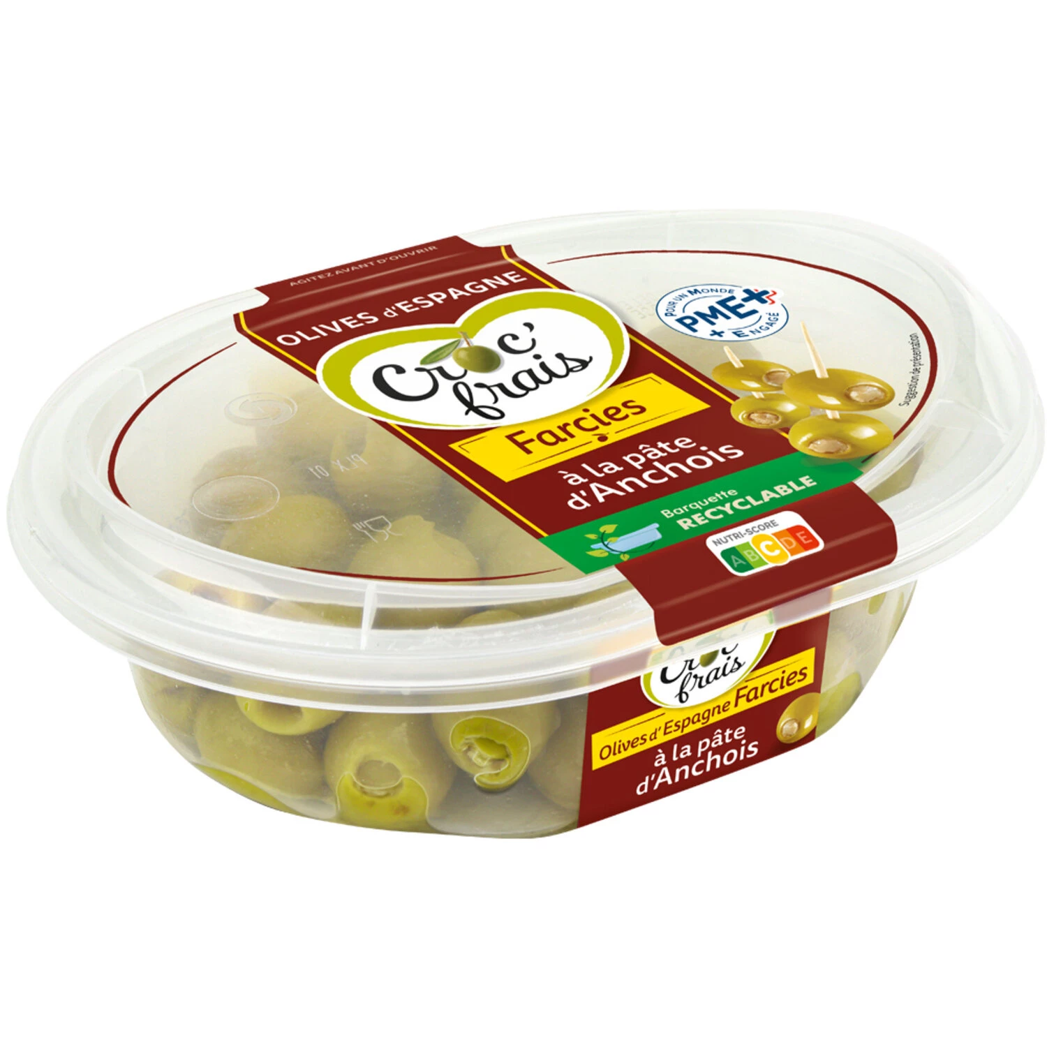 Sweet green olives Double anchovy paste 200g - Croc'frais