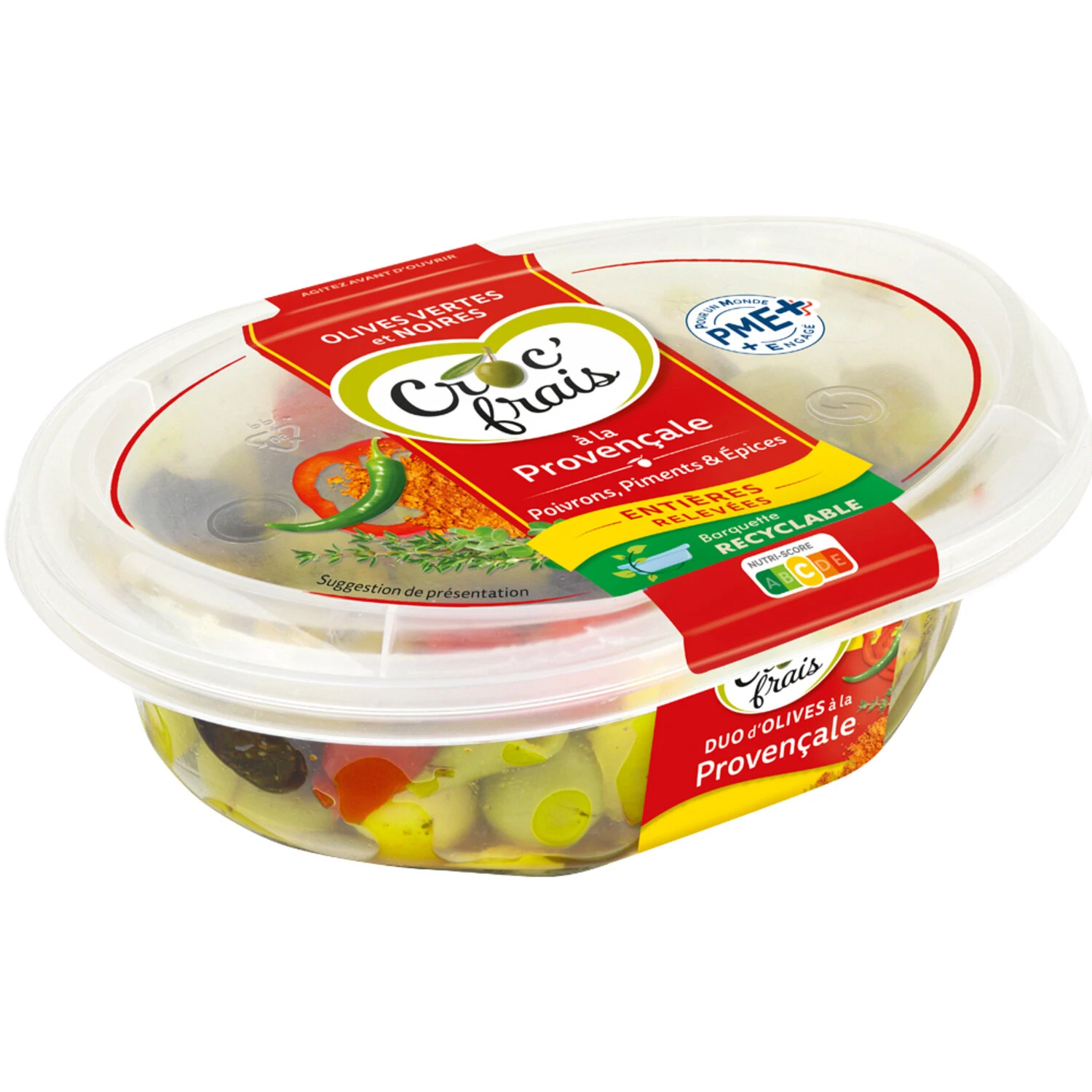 Whole Green And Black Olives Provençal Style 250g - Croc'frais
