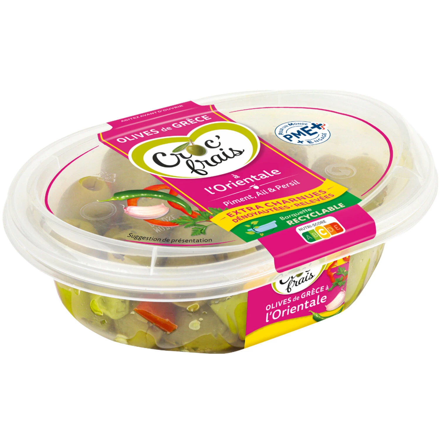 Green olives dismissed in the oriental 200g - Croc'frais