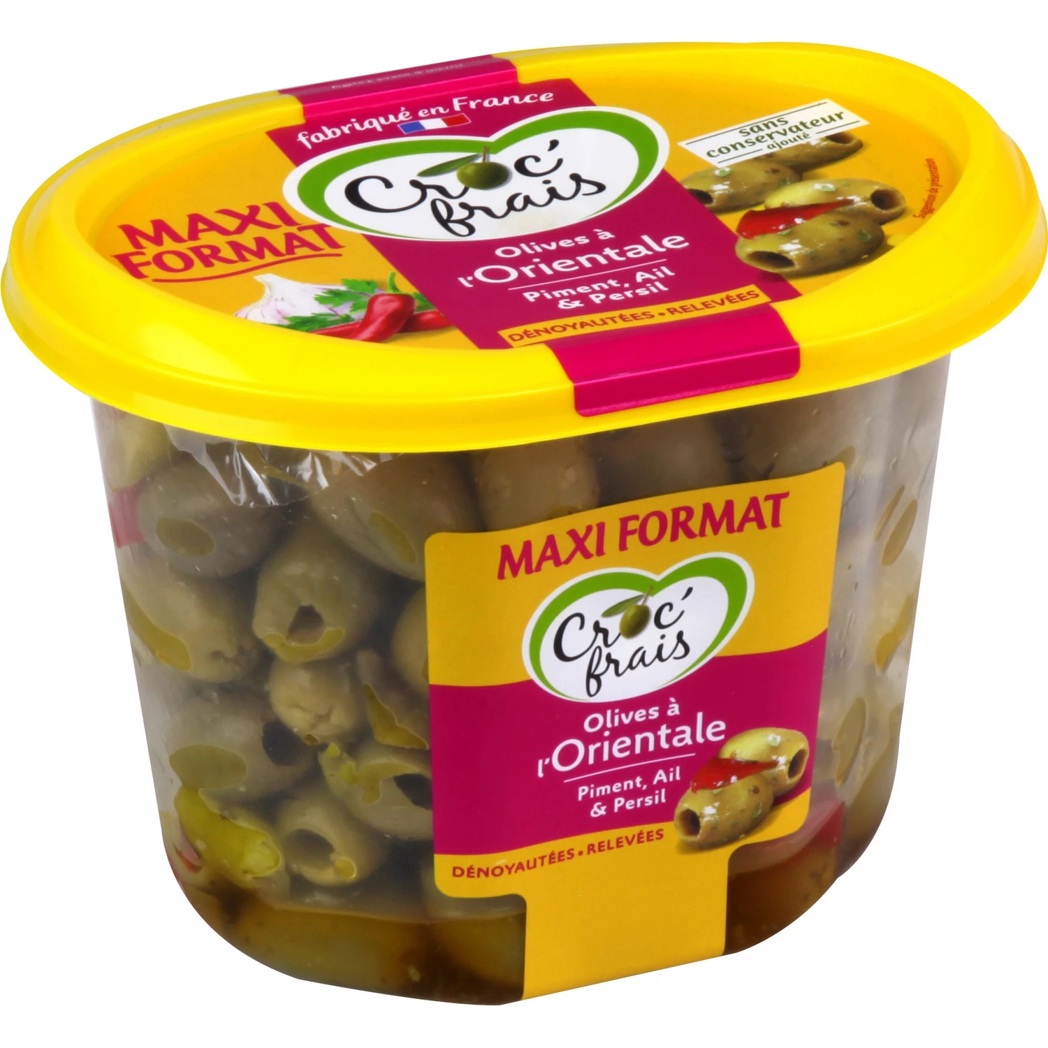 Oriental Pitted Green Olives 500g - Croc'frais
