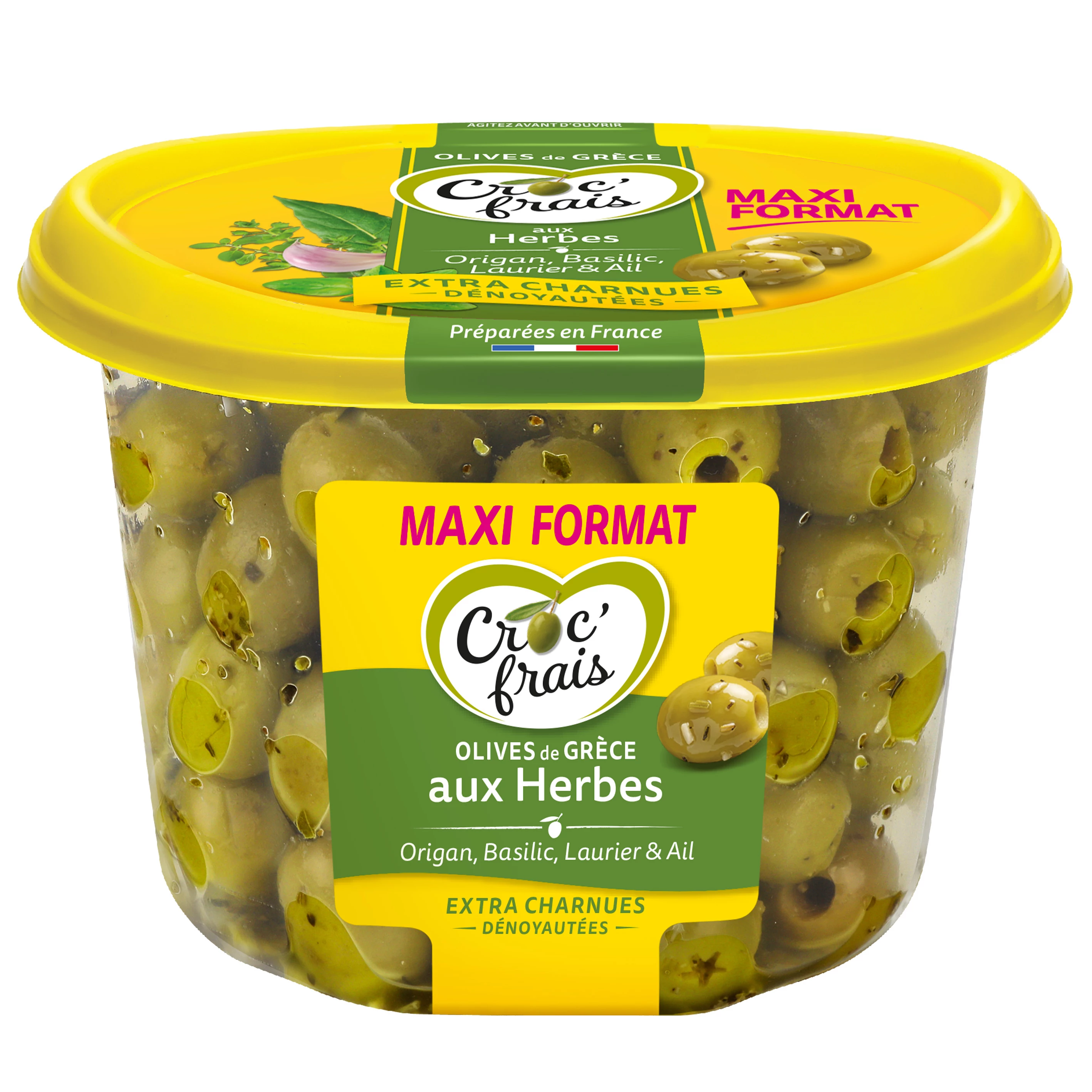 Greece olives pitted with 500g herbs - Croc'frais